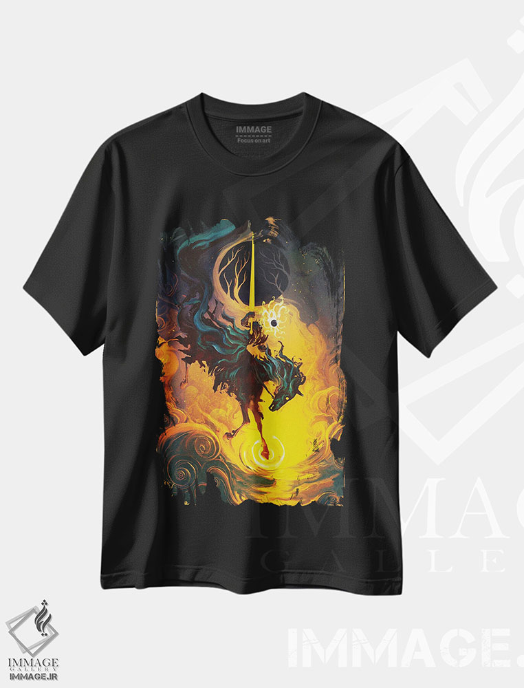 تیشرت طرح دار شوالیه کسوف، دکوراسیون جایگزین اثر اناتو فینستارک | فروشگاه ایماژ