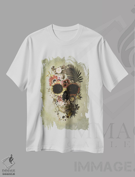 تیشرت طرح دار جمجمه باغی روشن، دکوراسیون جایگزین اثر علی گولچ | immage.ir