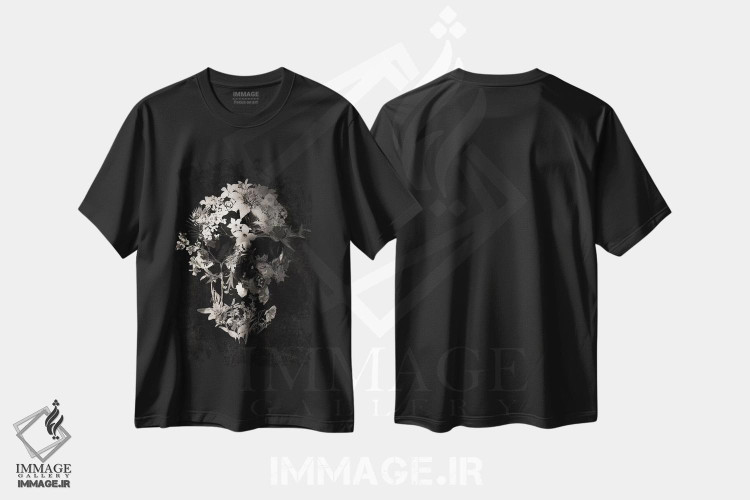 تیشرت طرح دار جمجمه بهاری، هنر دیجیتال اثر علی گولچ | فروشگاه ایماژ