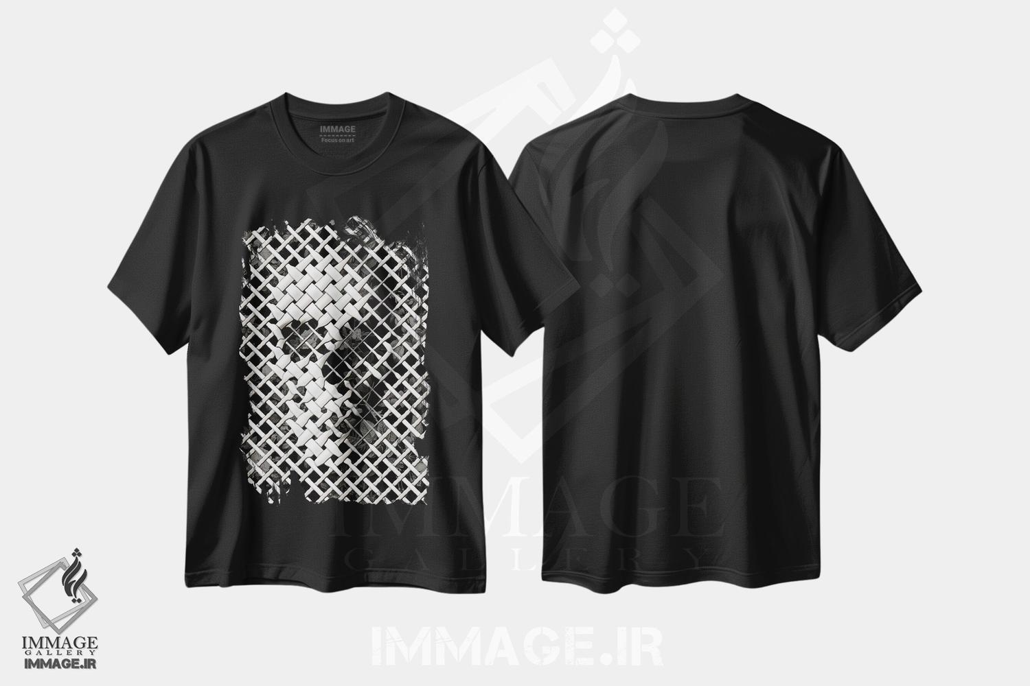 تیشرت طرح دار حصیر، هنر دیجیتال اثر علی گولچ | فروشگاه ایماژ