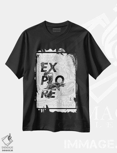 تیشرت طرح دار نقشه کاوش، هنر دیجیتال اثر علی گولچ | فروشگاه ایماژ