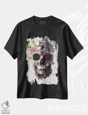 تیشرت طرح دار جمجمه باغی بژ، آبستره اثر علی گولچ | فروشگاه ایماژ