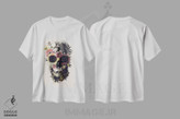 تیشرت طرح دار جمجمه باغی بژ، آبستره اثر علی گولچ | immage.ir