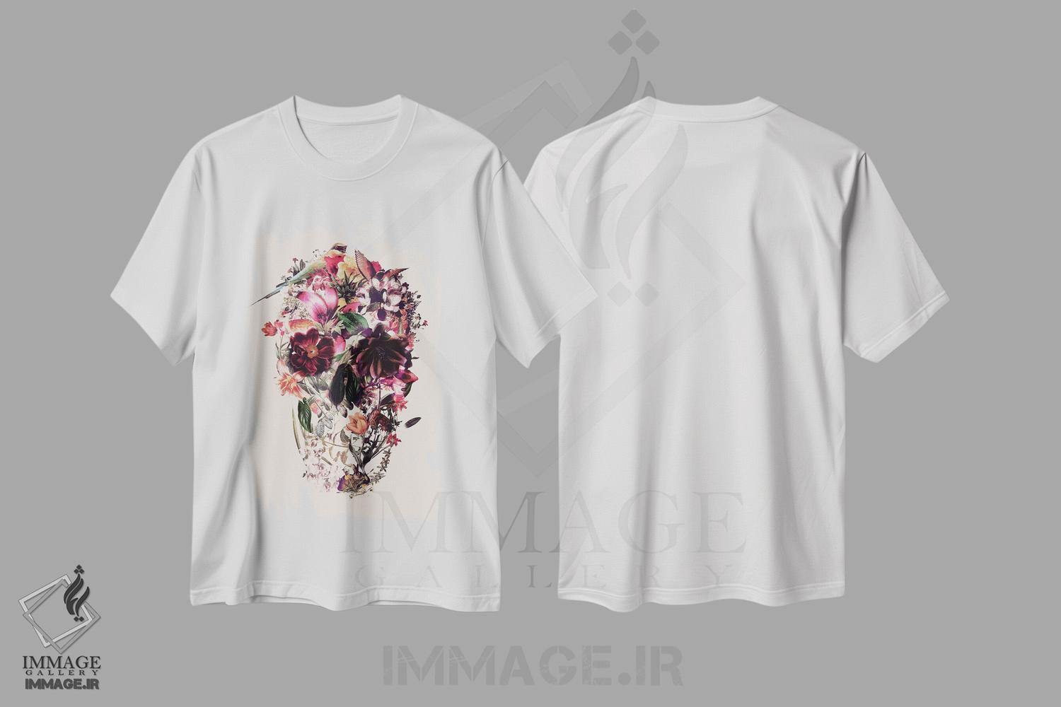 تیشرت طرح دار جمجمه بژ جدید، آبستره اثر علی گولچ | immage.ir