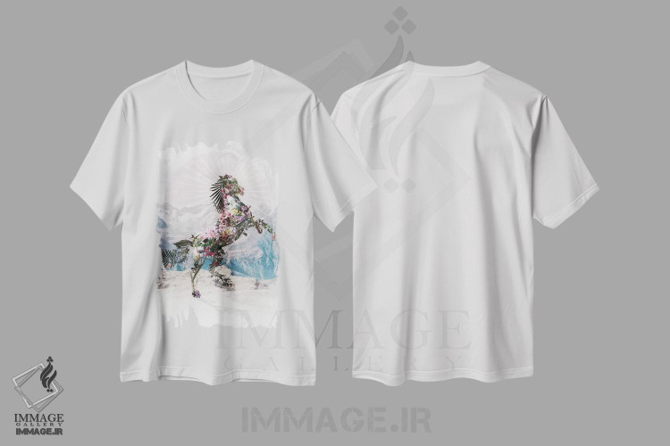 تیشرت طرح دار اسب گلدار، دکوراسیون جایگزین اثر علی گولچ | immage.ir