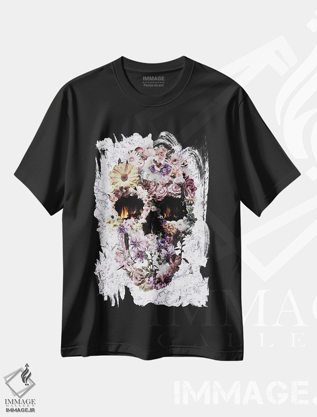 تیشرت طرح دار جمجمه تپه ای، دکوراسیون جایگزین اثر علی گولچ | فروشگاه ایماژ