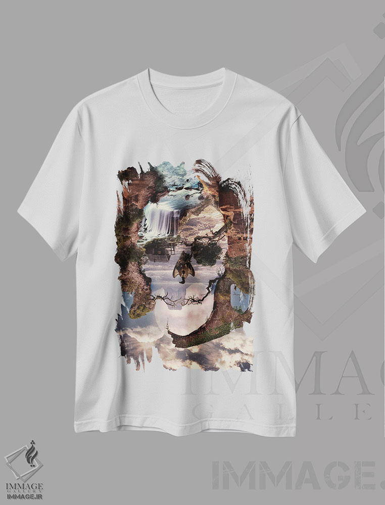 تیشرت طرح دار جمجمه دره، هنر دیجیتال اثر علی گولچ | immage.ir