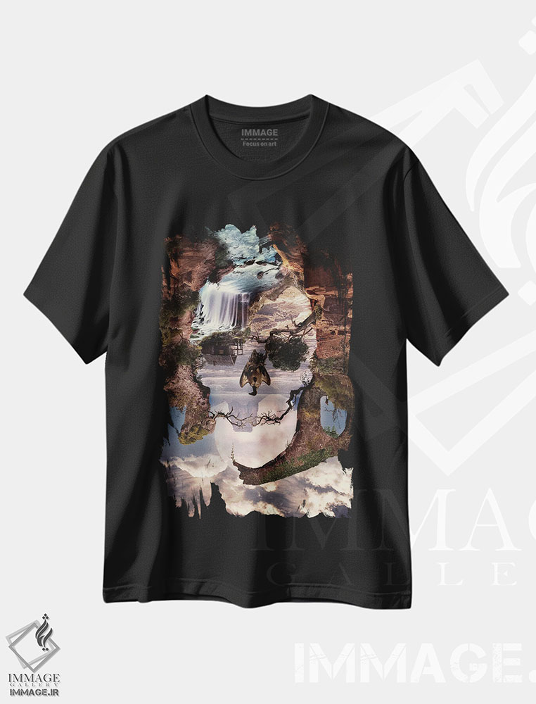 تیشرت طرح دار جمجمه دره، هنر دیجیتال اثر علی گولچ | فروشگاه ایماژ