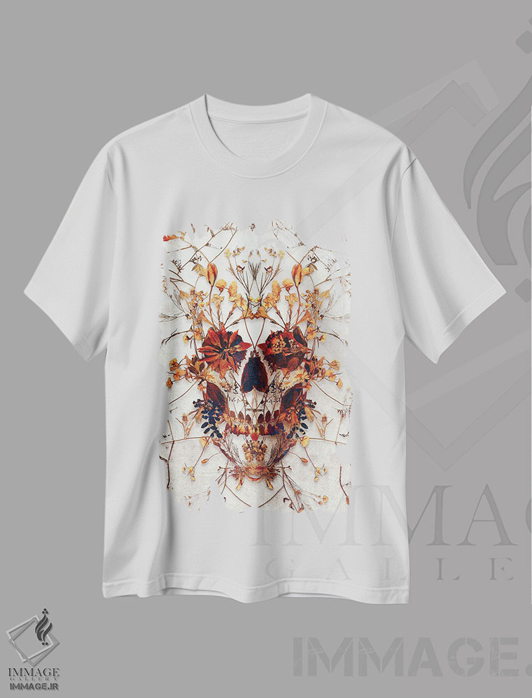 تیشرت طرح دار جمجمه ظریف، دکوراسیون جایگزین اثر علی گولچ | immage.ir