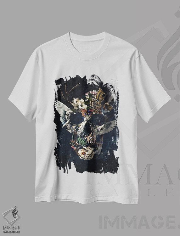 تیشرت طرح دار جمجمه داستانی، دکوراسیون جایگزین اثر علی گولچ | immage.ir