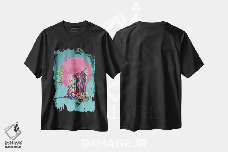 تیشرت طرح دار پلنگ خالدار، دکوراسیون جایگزین اثر علی گولچ | فروشگاه ایماژ