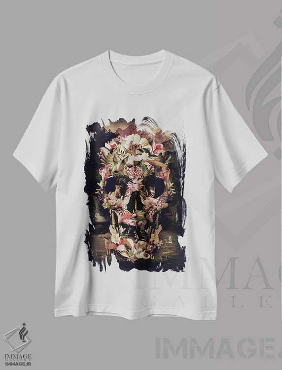 تیشرت طرح دار جمجمه جنگلی، دکوراسیون جایگزین اثر علی گولچ | immage.ir