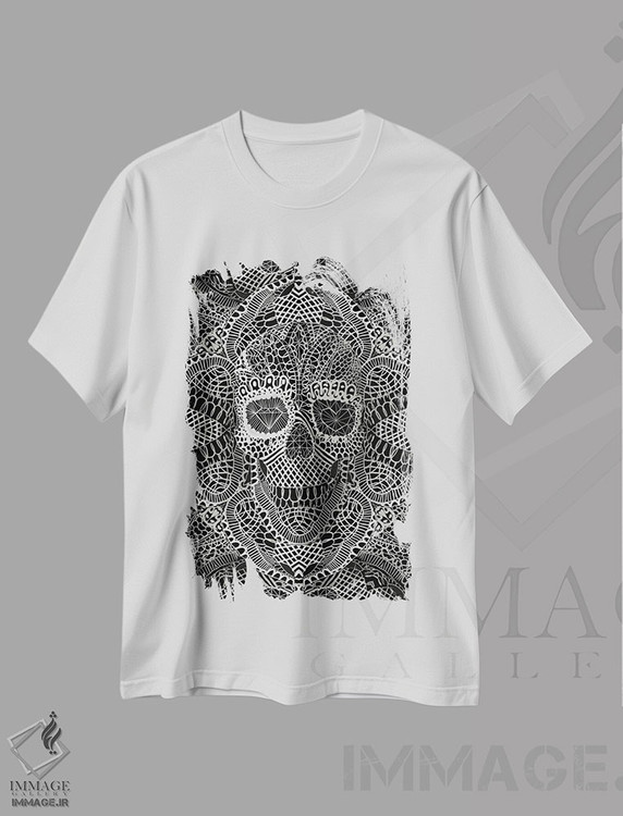 تیشرت طرح دار جمجمه توری، دکوراسیون جایگزین اثر علی گولچ | immage.ir