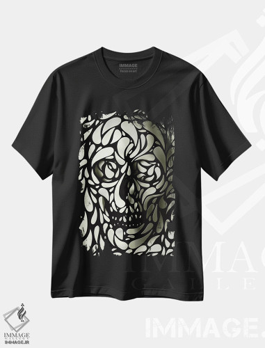 تیشرت طرح دار جمجمه شماره ۴، دکوراسیون جایگزین اثر علی گولچ | فروشگاه ایماژ
