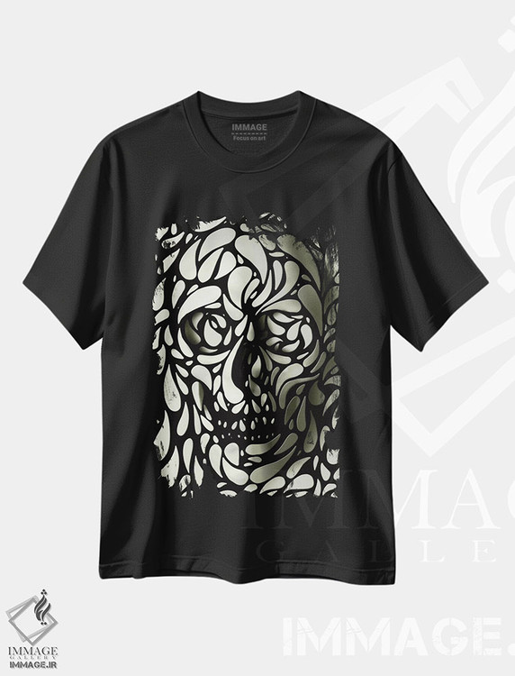 تیشرت طرح دار جمجمه شماره ۴، دکوراسیون جایگزین اثر علی گولچ | فروشگاه ایماژ