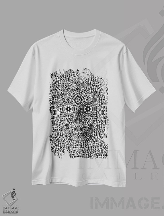 تیشرت طرح دار جمجمه شماره هفت، دکوراسیون جایگزین اثر علی گولچ | immage.ir