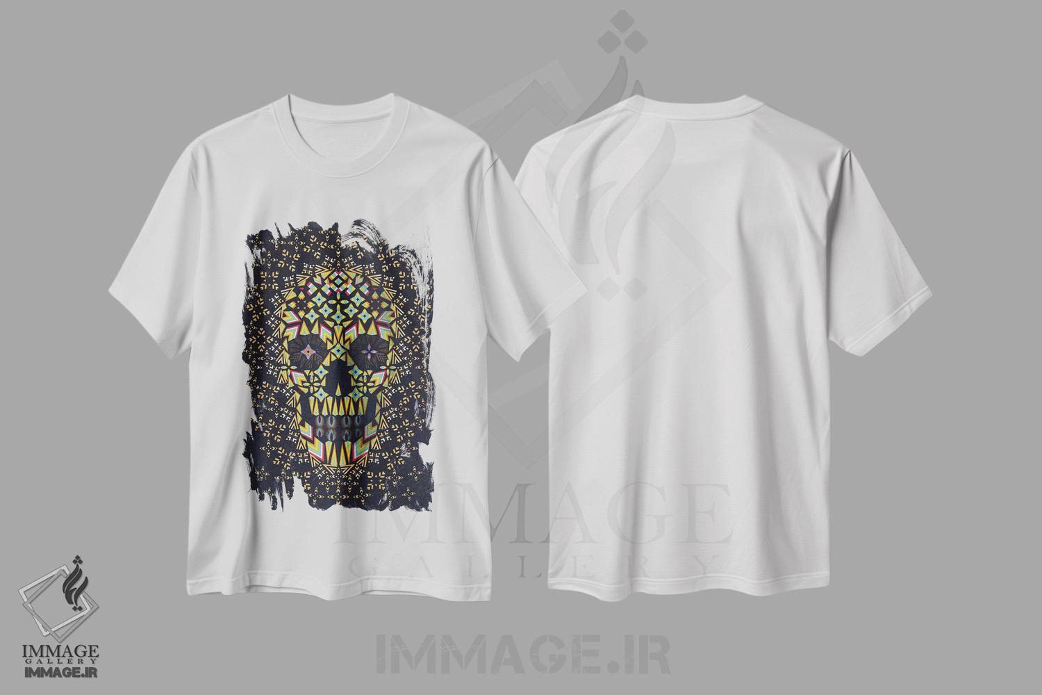 تیشرت طرح دار جمجمه شماره ۶، دکوراسیون جایگزین اثر علی گولچ | immage.ir