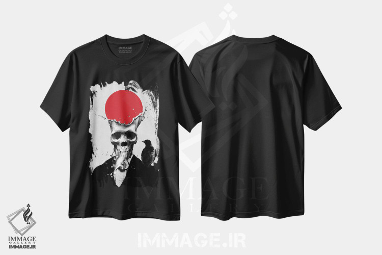 تیشرت طرح دار جمجمه پاشیده، دکوراسیون جایگزین اثر علی گولچ | فروشگاه ایماژ
