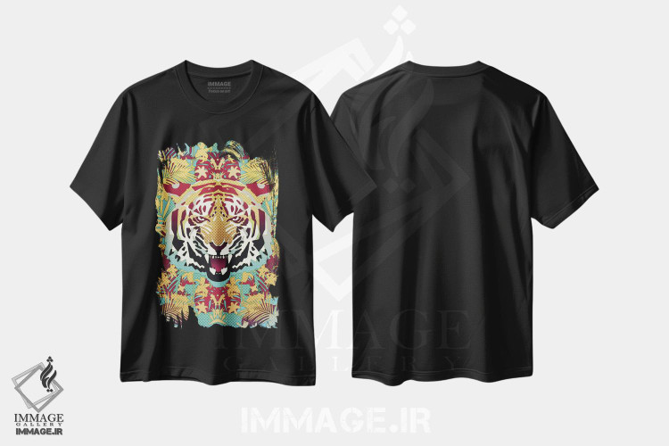 تیشرت طرح دار ببر، دکوراسیون جایگزین اثر علی گولچ | فروشگاه ایماژ