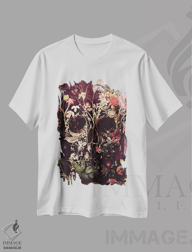 تیشرت طرح دار شکوفه، هنر دیجیتال اثر علی گولچ | immage.ir