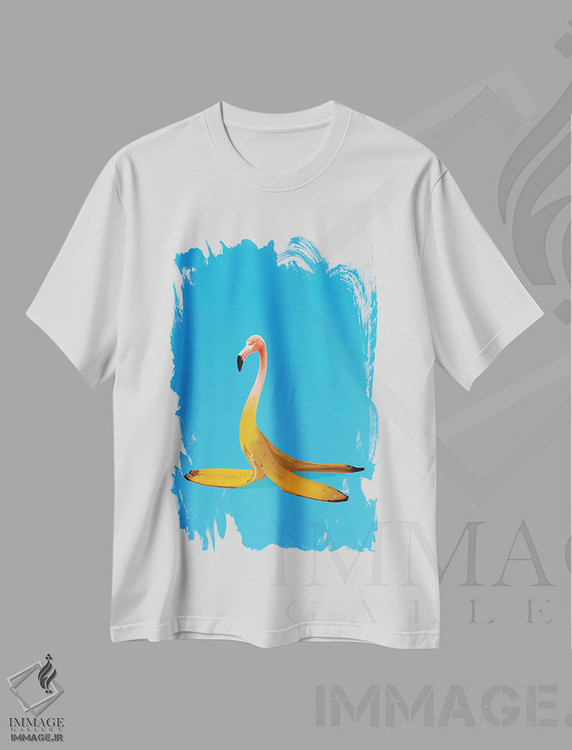 تیشرت طرح دار موز فلامینگو، هنر فاخر معاصر اثر علی گولچ | immage.ir
