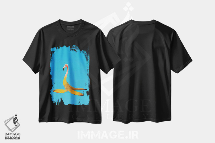 تیشرت طرح دار موز فلامینگو، هنر فاخر معاصر اثر علی گولچ | فروشگاه ایماژ