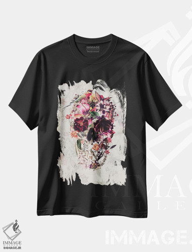 تیشرت طرح دار جمجمه جدید، دکوراسیون جایگزین اثر علی گولچ | فروشگاه ایماژ