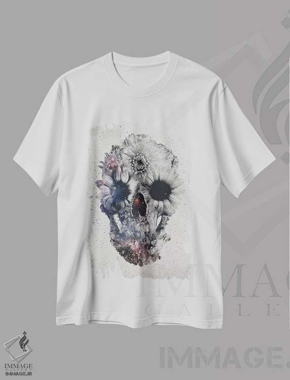 تیشرت طرح دار جمجمه گل دار شماره ۲، دکوراسیون جایگزین اثر علی گولچ | immage.ir