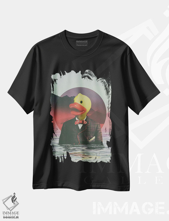 تیشرت طرح دار اردک پلاستیکی، دکوراسیون جایگزین اثر علی گولچ | فروشگاه ایماژ