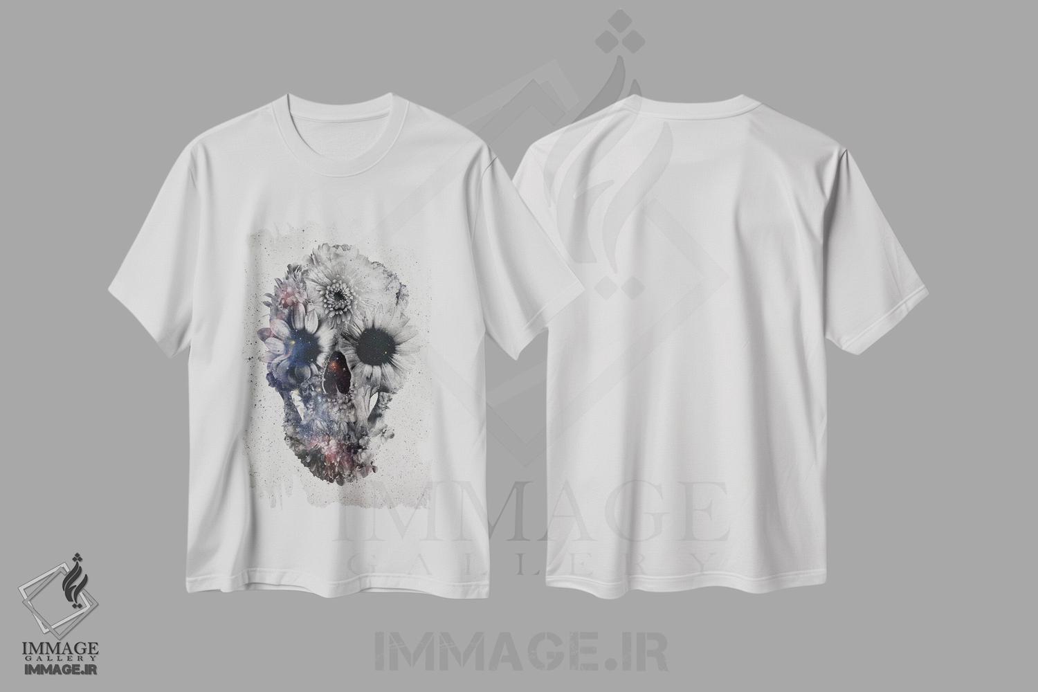 تیشرت طرح دار جمجمه گل دار شماره ۲، دکوراسیون جایگزین اثر علی گولچ | immage.ir
