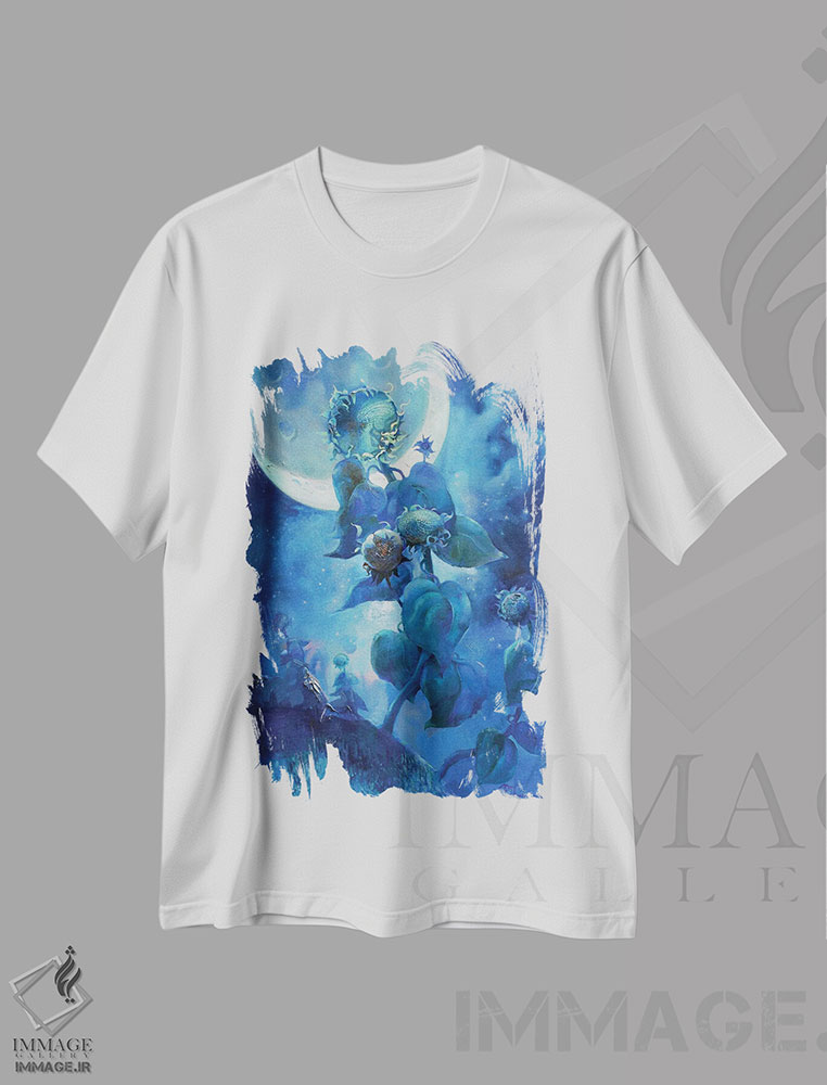 تیشرت طرح دار ماه نو، هنر فاخر معاصر اثر آناستاسیا گریگوریوا | immage.ir