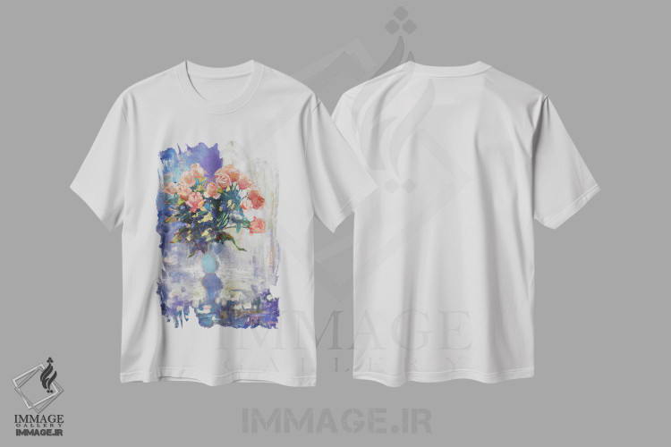 تیشرت طرح دار رزها در آوریل، هنر فاخر معاصر اثر آناستاسیا گریگوریوا | immage.ir