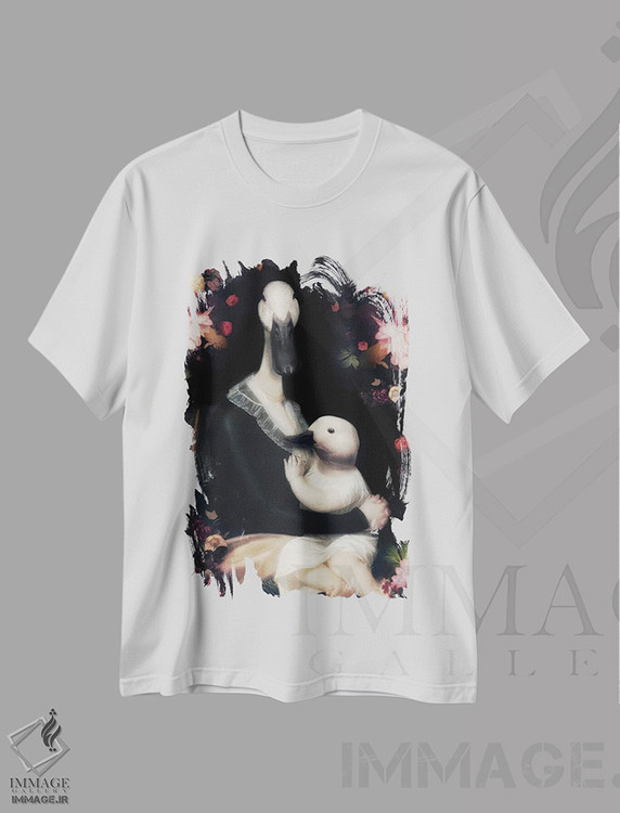 تیشرت طرح دار پرنده مادر و جوجه، هنر دیجیتال اثر آرک و گوستز | immage.ir