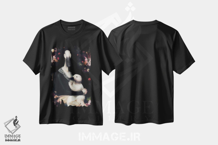 تیشرت طرح دار پرنده مادر و جوجه، هنر دیجیتال اثر آرک و گوستز | فروشگاه ایماژ