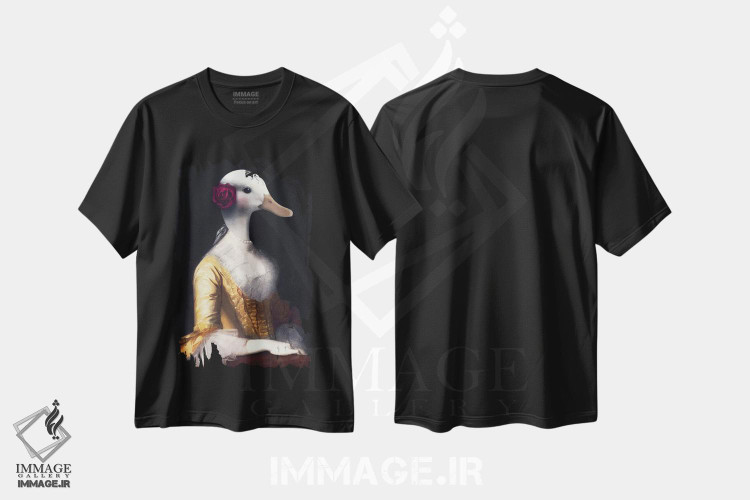 تیشرت طرح دار بانو اردک، هنر دیجیتال اثر آرک و گوستز | فروشگاه ایماژ
