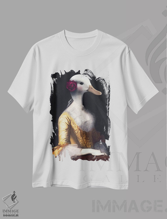 تیشرت طرح دار بانو اردک، هنر دیجیتال اثر آرک و گوستز | immage.ir