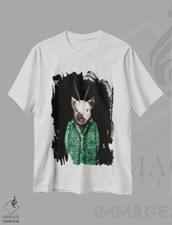 تیشرت طرح دار پرسی خوکچه، هنر دیجیتال اثر آرک و گوستز | immage.ir