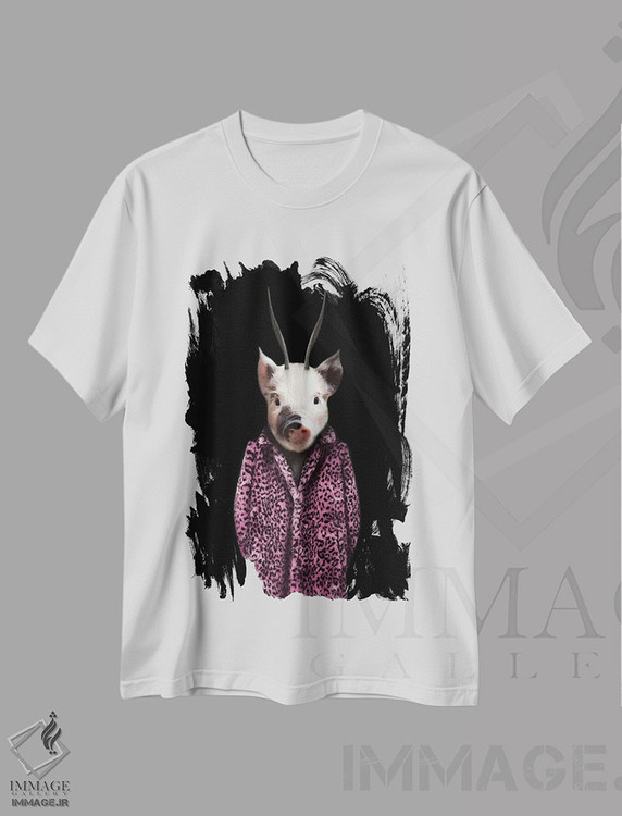 تیشرت طرح دار پرسی خوکچه، هنر دیجیتال اثر آرک و گوستز | immage.ir