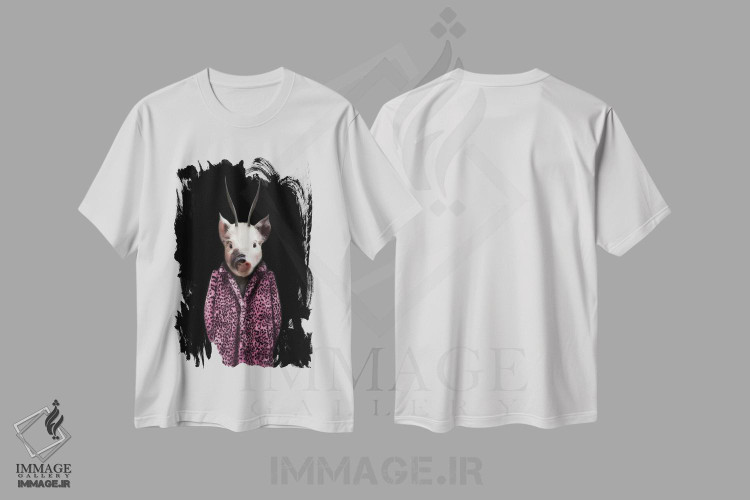 تیشرت طرح دار پرسی خوکچه، هنر دیجیتال اثر آرک و گوستز | immage.ir