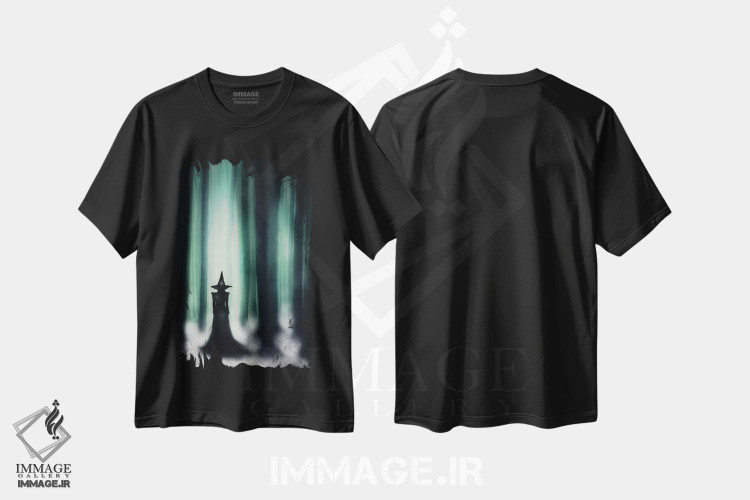 تیشرت طرح دار جنگل زمردین، دکوراسیون جایگزین اثر آرک و گوستز | فروشگاه ایماژ