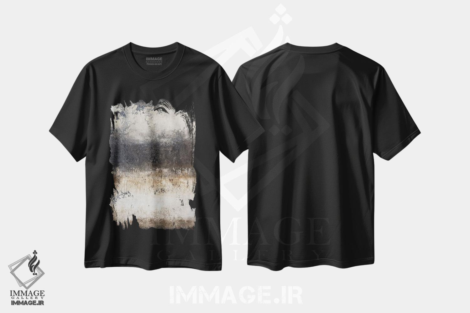 تیشرت طرح دار فضای ذهنی، آبستره اثر آنی جندرو | فروشگاه ایماژ