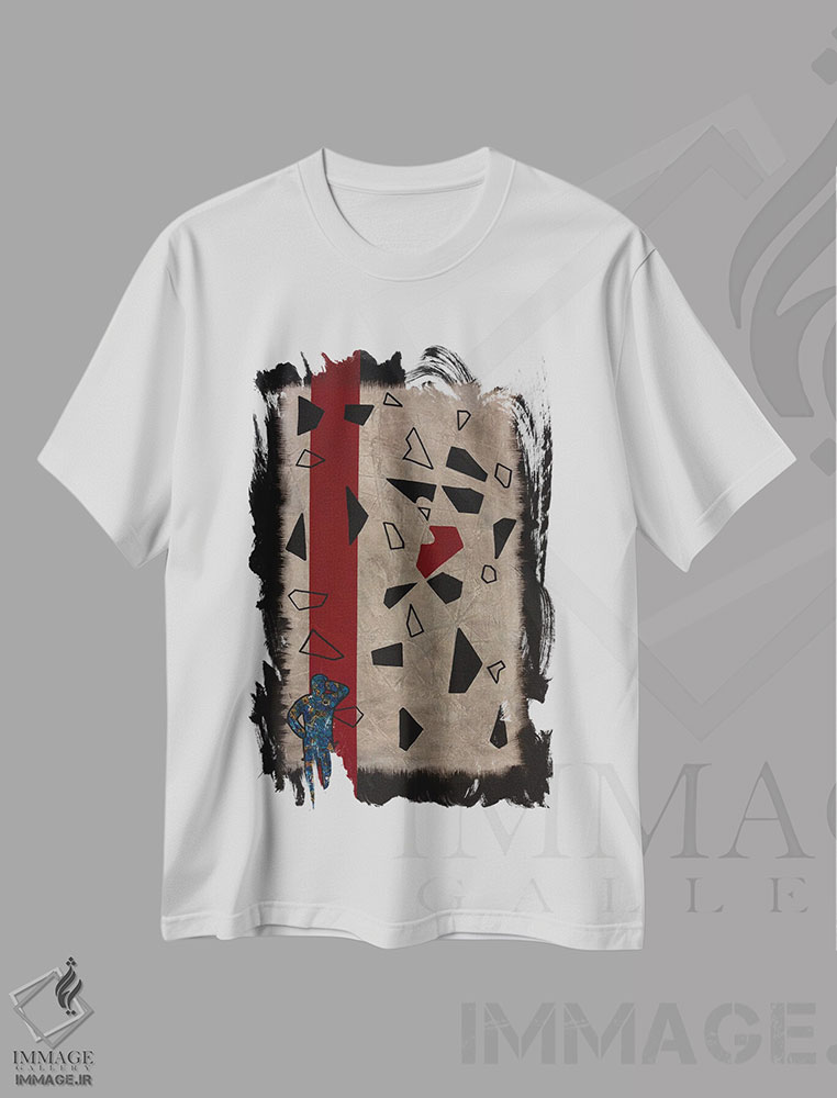 تیشرت طرح دار صحنه جرم، آبستره اثر آموغ کاتیایان | immage.ir