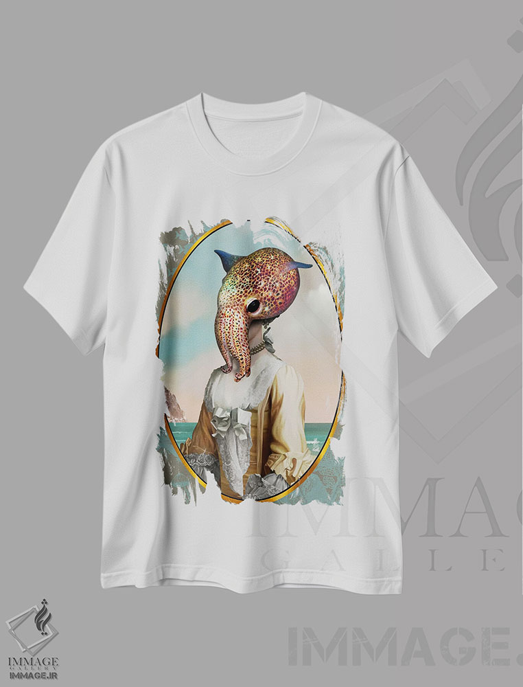 تیشرت طرح دار دوشیزه اختاپوس، هنر فاخر معاصر اثر آلن ماگالون | immage.ir