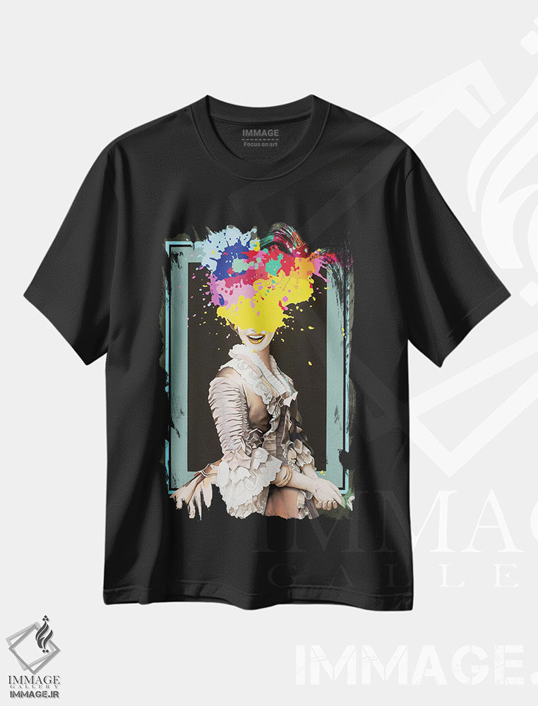 تیشرت طرح دار مدام دو بلو، هنر فاخر معاصر اثر آلن ماگالون | فروشگاه ایماژ