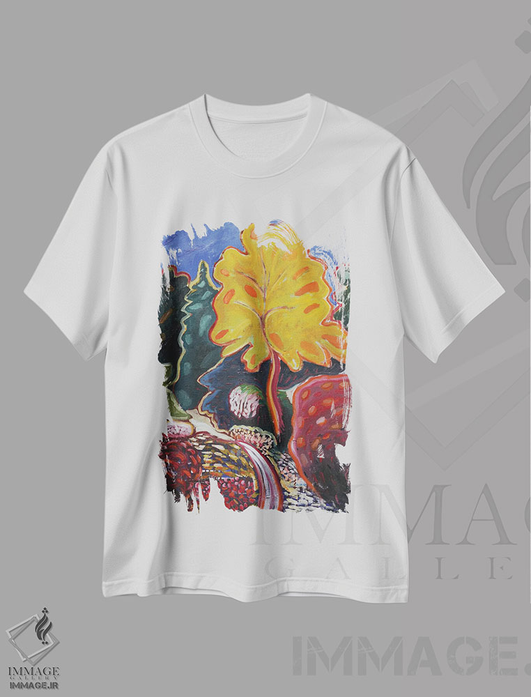تیشرت طرح دار باغ رؤیایی بیست و یکم، هنر فاخر معاصر اثر آنتئو گرمی | immage.ir