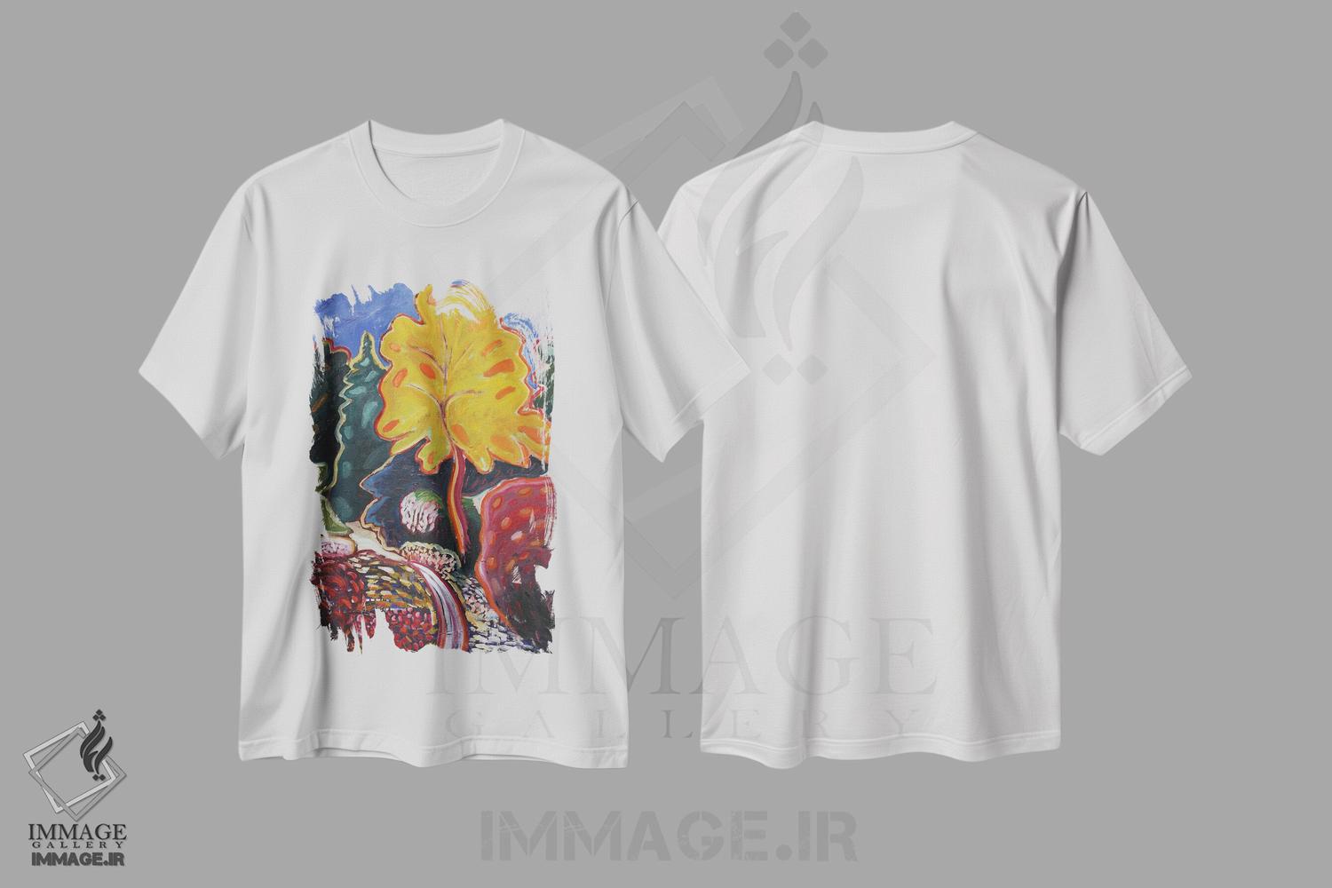 تیشرت طرح دار باغ رؤیایی بیست و یکم، هنر فاخر معاصر اثر آنتئو گرمی | immage.ir