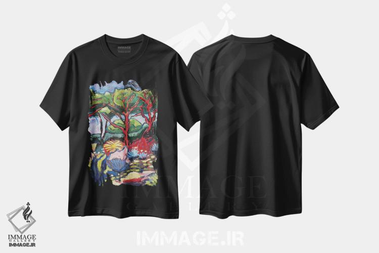 تیشرت طرح دار باغ رؤیایی پنجم، هنر فاخر معاصر اثر آنتئو گرمی | فروشگاه ایماژ
