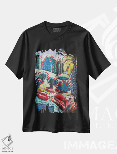 تیشرت طرح دار باغ رؤیایی هفتم، هنر فاخر معاصر اثر آنتئو گرمی | فروشگاه ایماژ