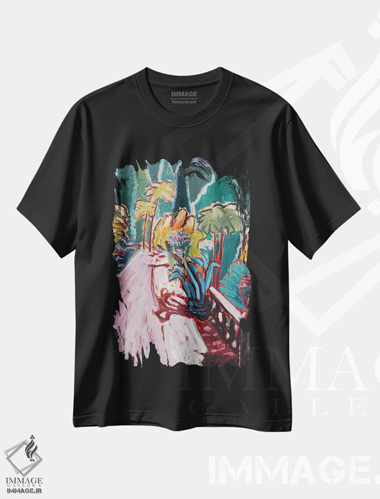 تیشرت طرح دار باغ رؤیایی یازدهم، هنر فاخر معاصر اثر آنتئو گرمی | فروشگاه ایماژ