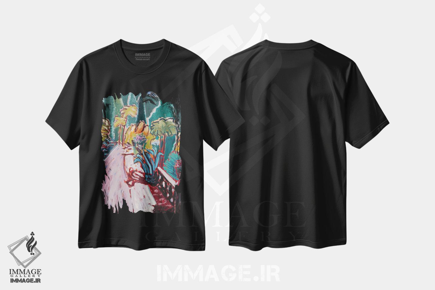 تیشرت طرح دار باغ رؤیایی یازدهم، هنر فاخر معاصر اثر آنتئو گرمی | فروشگاه ایماژ